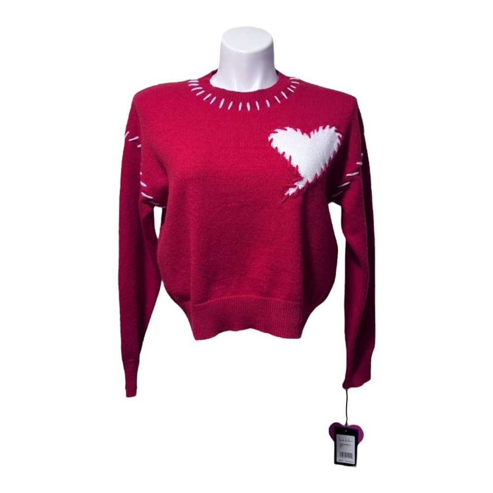 NEW Stitched Heart Sweater Size Large - Picture 2 of 8